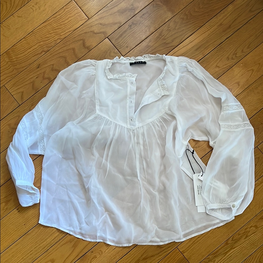 Maven West White Silk Cupro Too